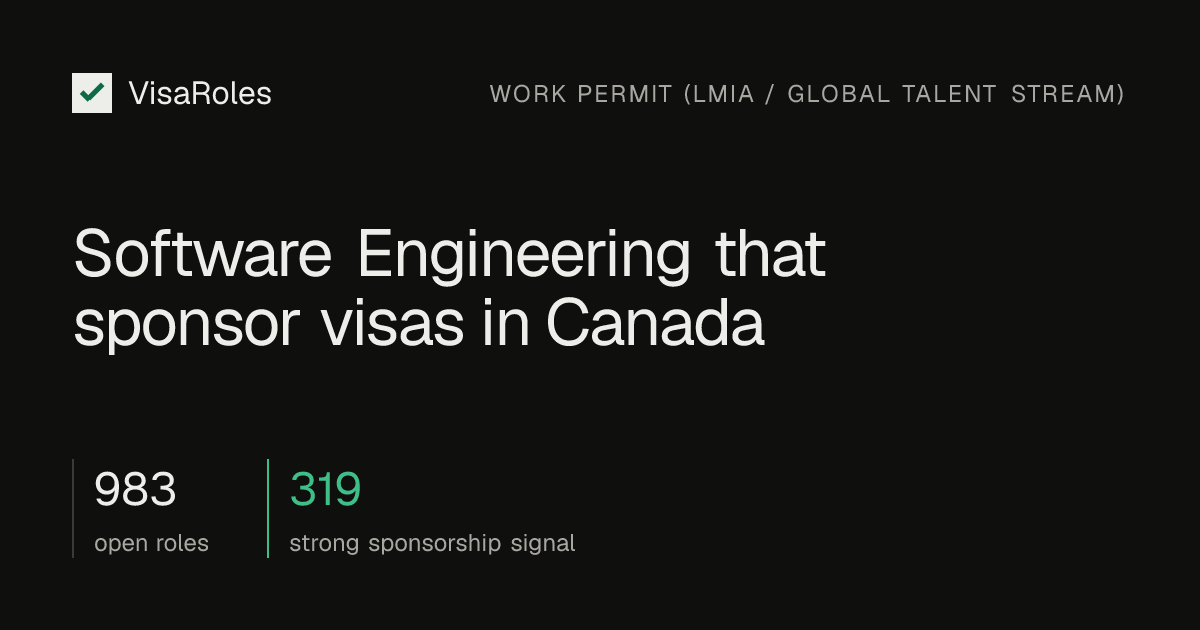 Software Engineer Jobs with Visa Sponsorship in Canada · VisaRoles