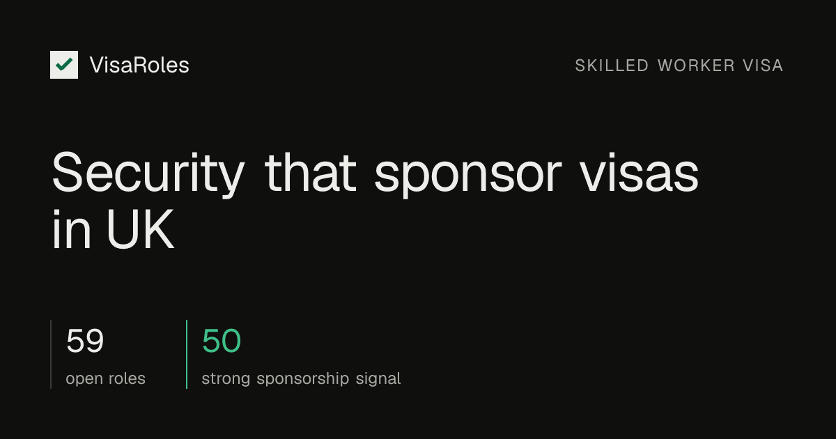 Security Engineer Jobs with Visa Sponsorship in the UK · VisaRoles