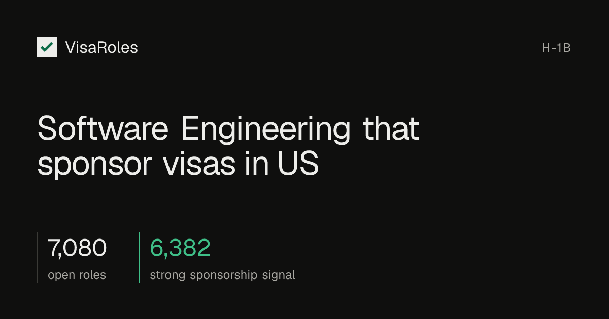 Software Engineer Jobs with Visa Sponsorship in the US · VisaRoles